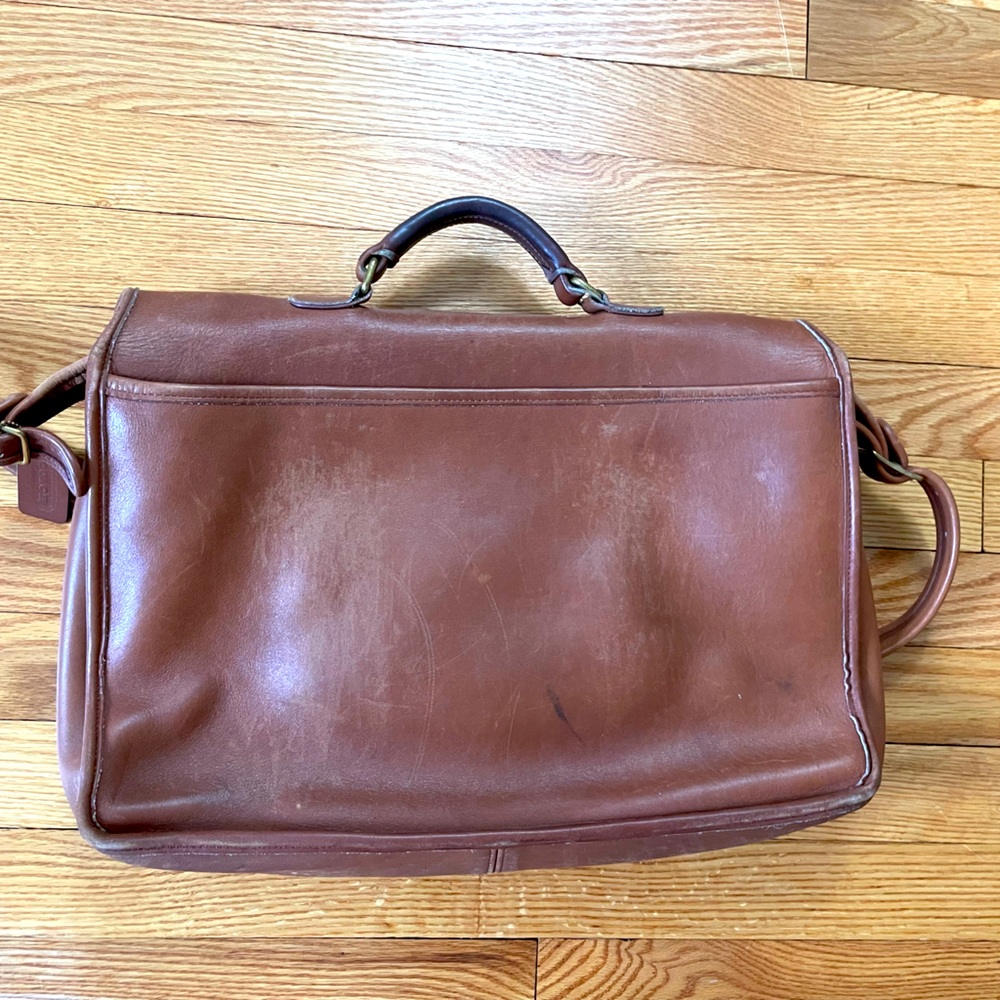 Vintage Coach British Tan Leather Portfolio Briefcase Bag Business Collection - Picture 13 of 14